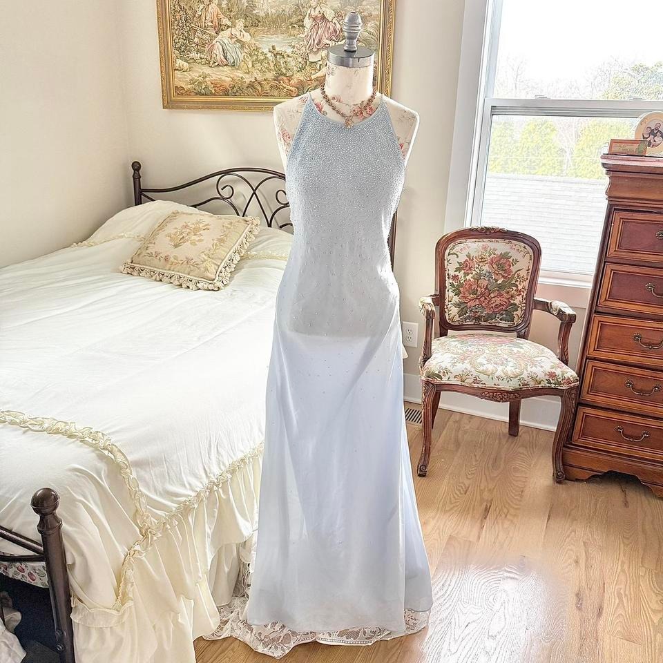 Light Blue Beaded Evening Dress Chelsea Nites Tagged A Size 10